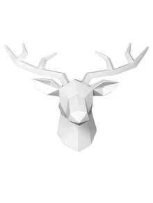1pc Christmas Wall Decoration, Geometric European Style Fortune Simulation Animal Head Deer Head Wall Decoration, Wall Entrance Pendant Bar Wall Decoration.Perfect Christmas Gift For Lovers, Parents And Friends.