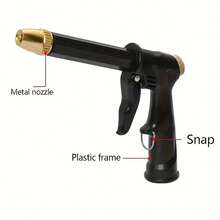 High-Pressure Car Wash Water Gun –  Garden High Pressure Hose Nozzle , Hose Sprayer Nozzle , Multifunction Watering Tool, Powerful Cleaning, Comfort Grip - 黑色 - 查看 7