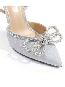 Women's Rhinestone Ankle Strap High Heels Destiny Closed Toe Strappy Heels Sexy  Pumps Wedding Bridal Party Prom Dress Shoes - 銀色/亮粉 - 查看 8