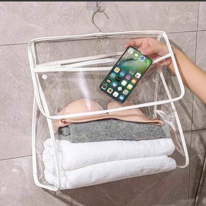 Waterproof Hanging Storage Bag - Large Capacity Over Door Organizer For Bathroom, Dormitory, Closet | Multi-Pocket Anti-Dust Laundry Hamper & Underwear Organizer