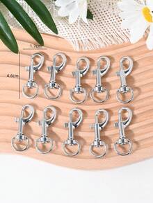 10pcs Minimalist Heart Shaped Button Accessories, Handmade DIY Keychain Materials Car Accessories Bag Charm School Cute Goth Y2k Bag Accessories Lanyards With Id Holder Car Accessories Bag Charms Christmas Gift - Silver - View 2