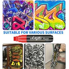 10 Colors Jumbo Markers - 15mm Extra Large Felt Tip Acrylic Paint Pens With 2 Metallic Colors, Vibrant & Long-Lasting Ink For Rock, Wood, Ceramic, Glass, Canvas, Eggs, Pumpkins, Posters - Multi-Surface Art Supplies For Crafts, DIY, Home Decor, Crafting Supplies, Versatile Drawing Tools, Bold Color Payoff