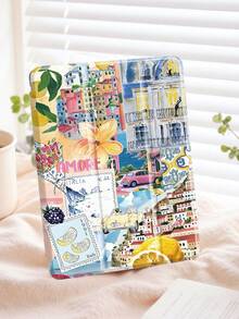 Funda protectora para iPad con patrón de collage estilo italiano compatible con iPad Air 4/5 de 10.9 pulgadas, iPad 7/8/9th de 10.2 pulgadas, con ranura para lápiz compatible con Samsung Tab S6 de 10.4 pulgadas y Tab A7 Lite de 8.7 pulgadas, estuche estilo Ins, regalo para vuelta al colegio, San Valentín, Año Nuevo