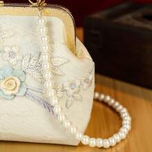 Pochette vintage in pizzo floreale ricamato, borsa da sera formale per donna, borsa con chiusura a bacio, borsa per ricevimento di nozze