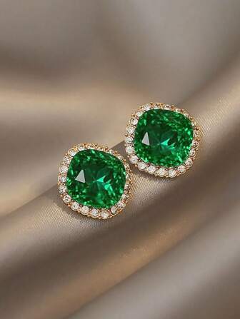 1 par de pendientes cuadrados minimalistas y elegantes, adecuados para uso diario y de fiesta de las mujeres