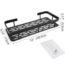 1/2 piezas Estante de ducha autoadhesivo sin perforación, toallero de baño, organizador de almacenamiento de cocina, organizador de baño, organizador de maquillaje, aleación de aluminio, contenedores de almacenamiento, gran capacidad, adecuado para baño, cocina, debajo del gabinete, fregadero, balcón y talla grande, decoración de baño, artículos esenciales para dormitorio universitario, decoración de habitación, decoración de baño, estantes para pared, artículos de cocina, accesorios de cocina, utensilios de cocina