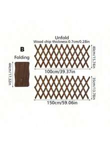 1 Piece Carbonized Wood Retractable Fence - Multi-Purpose Trellis For Climbing Plants, Decorative Outdoor Wall Panel, Solid Wood Grid For Flower And Lawn Fencing, Home And Garden Decor - Multicolor - View 12