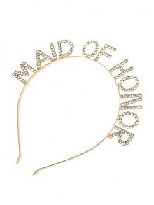 1pc Maid Of Honor Bridal Headpiece, Rhinestone Headband For Bridesmaids, Wedding Accessory, Hair Hoop