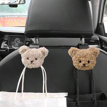 2pcs Cute Bear Car Seat Back Hooks, Hidden Multi-Function Hanger Hooks, Versatile Car Accessories - Multicolor - View 6