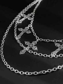 1pc Men's Versatile Fashion Punk Minimalist Cross Pendant Pants Chain, Captivating Hip-Hop Jewelry, Suitable For Pants Decoration In Summer, School, Autumn/Winter, Halloween Costumes, Suitable For Teenagers, Young Men, Casual, Outdoor, Sports, Vacation, Birthday, Gathering, Party Wear. Suitable As A Gift For Father's Day, Valentine's Day, Christmas