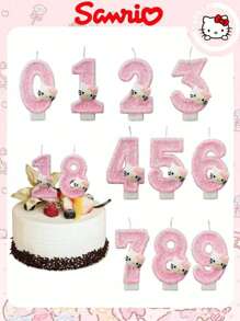 Sanrio شمعة عيد الميلاد بشخصية كرتونية من ساتريو قطعة واحدة، شمعة رقم هيلو كيتي، شمعة ديكور كيك ثلاثية الأبعاد أنيقة، شمعة ديكور كيك زهري أنثوي، شمعة عشاء مميزة وجميلة، شمعة ديكور كيك عيد الحب، هدية تخرج شمعة ديكور كيك