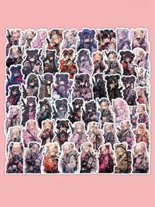 60 张可爱熊杀手卡通涂鸦贴纸 - 乙烯基贴花，适用于剪贴簿、日记、笔记本电脑、水瓶、汽车等。 - 彩色 - 查看 4