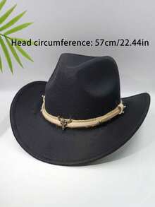 Mũ cao bồi miền Tây unisex, mũ nỉ mềm vành cuộn cổ điển có khóa cài. - Nhiều màu - Xem 11