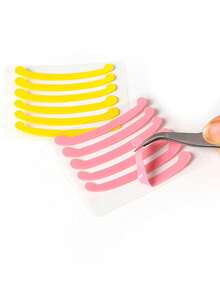 6片装硅胶睫毛夹垫，彩色睫毛卷翘辅助工具，硅胶船形垫，可重复使用睫毛提拉垫，睫毛提拉工具，柔软硅胶卷翘带睫毛提拉补偿器，睫毛胶带，化妆工具，用于睫毛提拉 - 彩色 - 查看 7