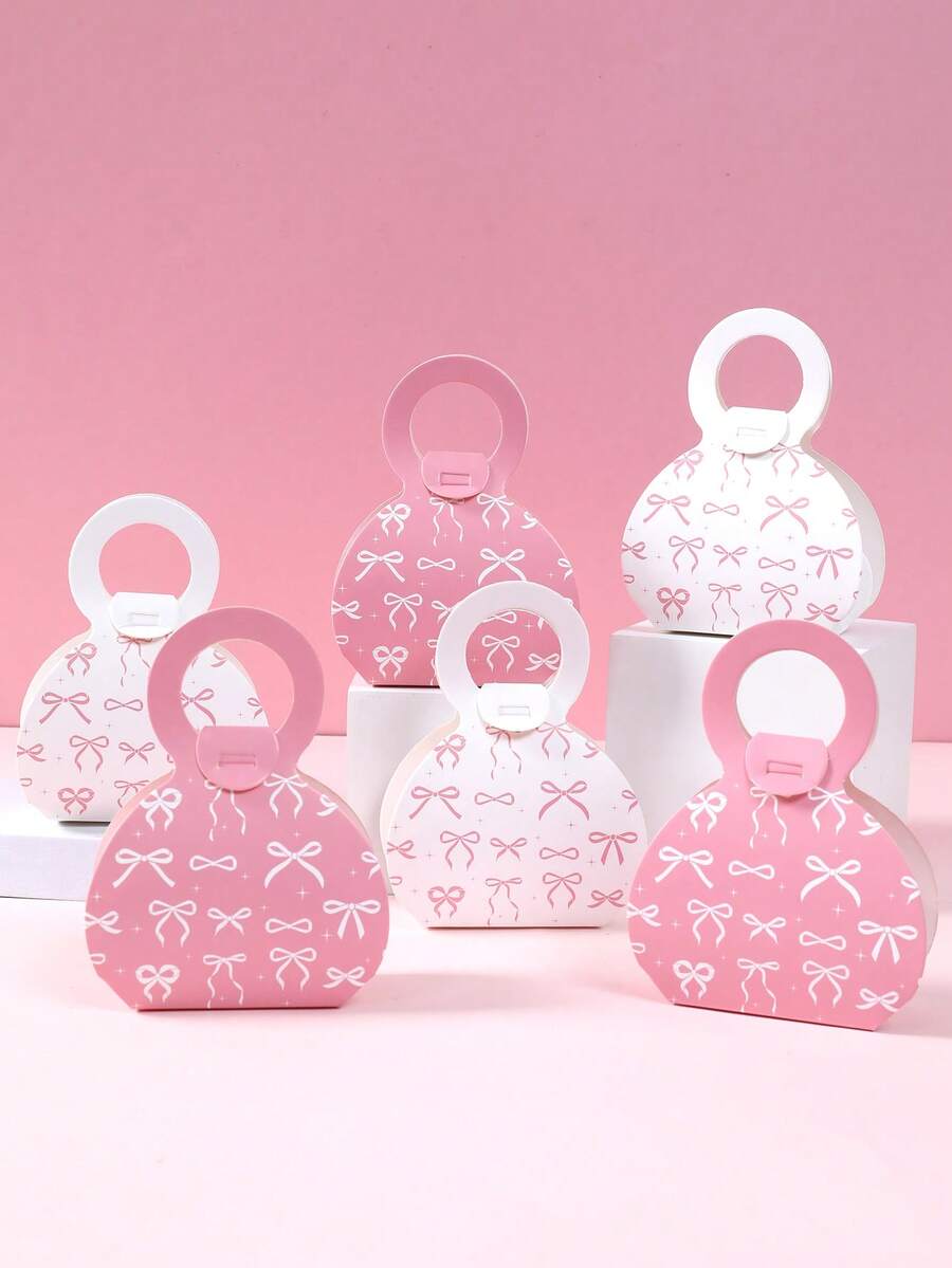 12pcs Pink Bow Gift Box, Candy Box, G Irl Birthday Decorations, Bow Birthday Decor, Birthday Box, Bow Party Handbag Gift Box, Gift Wrap, Pink Party Gift Packaging Box, Small Gift Bags, Gift For Woman, Goods Box, Kitchen Packaging, Birthday Favors, Wedding Decorations, Babe Shower Decoration, Gender Reveal Decoration,Gift Tags, Bow Decor, Christmas