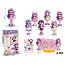 One Set Of Magnetic Quiet Book Girl Princess Dress Up Refrigerator Stickers Funny Dress Up Sticker Cartoon Pictures 3D Three-Dimensional Interesting Gift