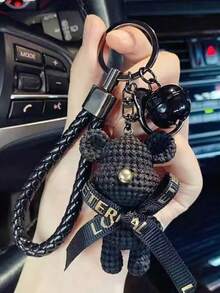 1 件/2 件/3 件/4 件卡通树脂泰迪熊钥匙扣带铃铛 3D 小雕像背包挂件卡通泰迪熊汽车钥匙扣吊坠礼物,创意可爱钥匙扣万圣节配饰教师节包挂绳带身份证夹汽车配饰包饰 - 毛線熊 - 查看 6