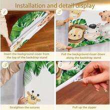 1 cái/65 cái 2D phẳng, chủ đề bằng gỗ, phông nền cổng cưới - Thiết kế lá xanh và lá nhiệt đới, vải co giãn trang trí tiệc cho đám cưới, sinh nhật, tiệc mừng em bé và các sự kiện, trang trí đám cưới, trang trí sự kiện, thiên nhiên (không bao gồm chân đế) - Nhiều màu - Xem 8