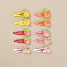 4pcs/Set Women Elegant Minimalist Strawberry Hair Clips, Suitable For Everyday Bangs And Hair Styling Claw Clips Hair Claws Hair Barrettes, School Stuff, Pink Hair Clips, Cute Accessories