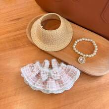 (仅娃娃衣服) 适用于 17cm娃娃时尚高端套装：Labobo透气草帽、双层白边镂空公主裙、项链、闪亮高端套装 - 彩色 - 查看 3