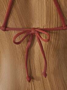 Bellisia Top de biquíni com miçangas e detalhes para mulheres, ideal para férias na praia no verão