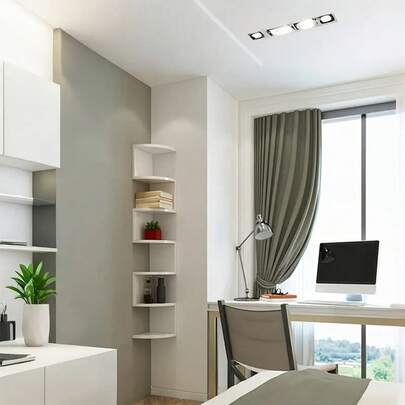 1pc Corner Shelf - Wall-Mounted Triangular Storage Partition For Bedroom Wall Corner, Home Corner Wall-Mounted Bookshelf & Storage Cabinet, Available In 2-Tier, 5-Tier, 7-Tier