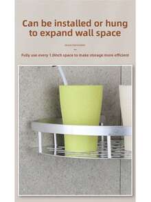 حامل ثلاثي القوائم من الفولاذ المقاوم للصدأ للتركيب الجيد بدون ثقوب أو آثار، يمكن وضعه في الحمام والمطبخ لاستقبال الأغراض، إكسسوارات الحمام، ديكور الغرفة