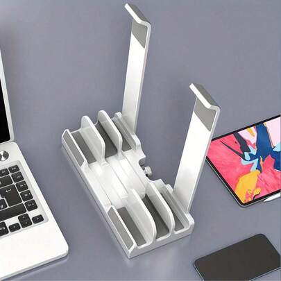 [Adjustable Ergonomic Laptop Stand] 1pc Adjustable Ergonomic Laptop Stand - ABS Material, Height Adjustable Desktop Notebook Stand For Optimal Viewing - Space-Saving Vertical Storage Rack For MacBook, IPad, Tablet, Black