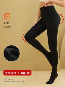 1件装女士秋冬保暖加厚不透明踩脚裤，加厚打底裤连裤袜塑形裤腿 - 彩色 - 查看 9