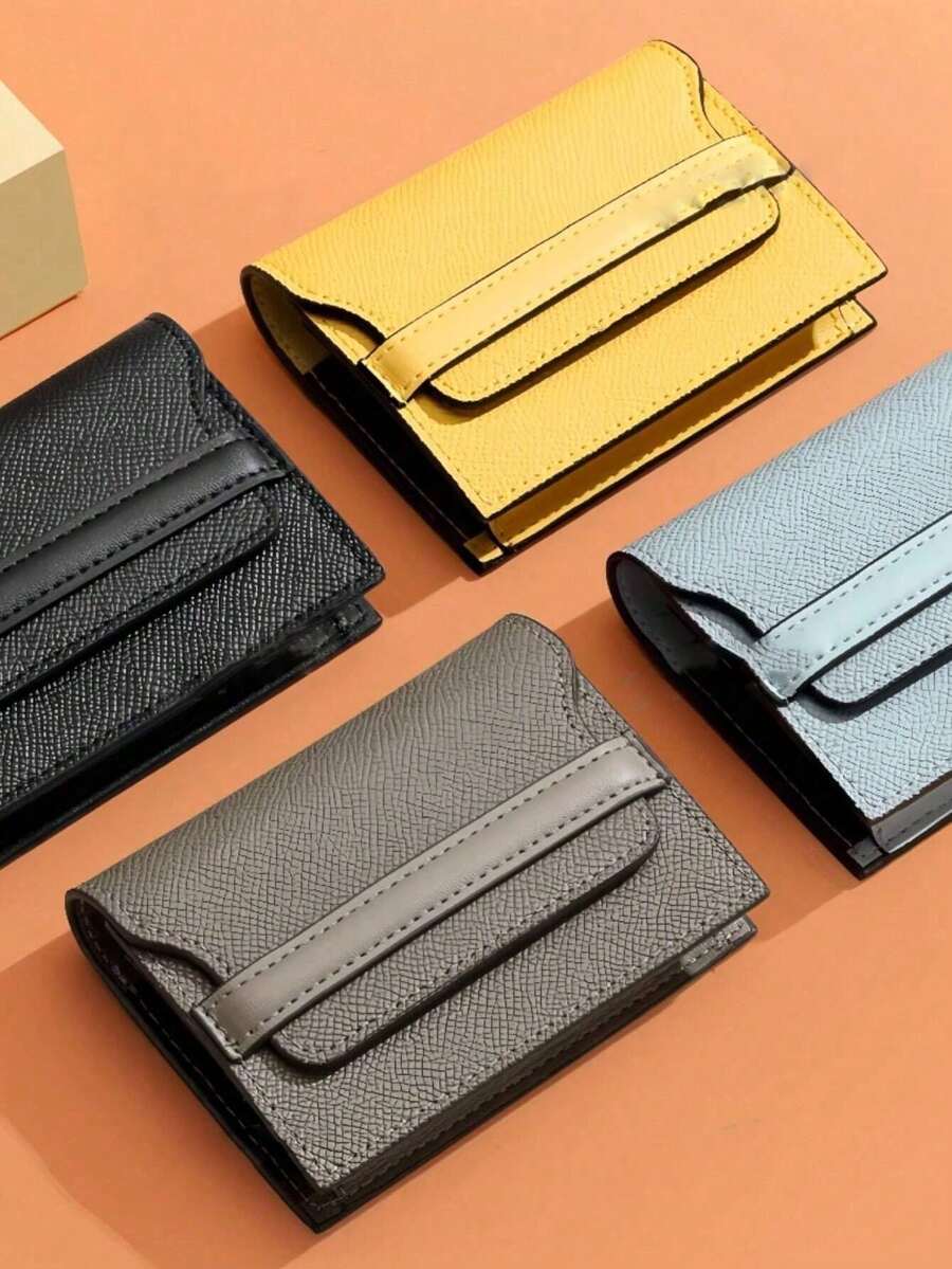 Ví da đựng thẻ ID cho nữ, kiểu dáng mới, nhiều ngăn đựng thẻ, nhỏ gọn, cao cấp, chống từ tính, dung lượng lớn, thiết kế tối giản, thời trang, nhỏ nhắn và tinh tế. Ví mini cho nam, ví đựng thẻ mùa thu. - Nhiều màu - Xem 1