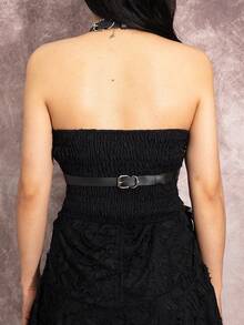 1pc Women's Gothic Style Sexy PU Leather Suspender, Suitable For Halloween Or Carnival Party