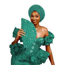 1 件非洲传统帽子、南美穆斯林库菲帽、头巾、亮片分层头饰 - 彩色 - 查看 6