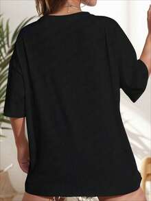 Plus SizeBcba Neurodiversity Shirt, Special Education Teacher Shirt, Mental Health TShirt, We Are Thrive Under Different Conditions Unisex Short Sleeve Classic Heavy Cotton T Shirt Printed Graphic Tee Women's Casual Short-Sleeved Top - 黑色 - 查看 2