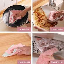 10pcs Super Absorbent Microfiber Towels, Kitchen Cleaning Cloths, Non-Stick Oil Dish Cloths, Dish Towels, Home Cleaning Rags - 混色 - 查看 4
