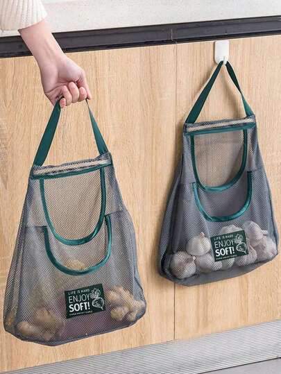 1pc Kitchen Multi-Functional Fruit And Vegetable Hanging Bag Ginger Garlic Wall Hanging Finishing Bag Garlic Head Ginger Garlic Storage Bag Breathable Net Bag