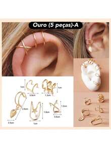 Earring Sets - Gold (5 Pieces)-a - View 2
