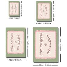 1pc Unframed "Everything Can Be Solved" Inspirational Quote Poster, Cute Green & Pink Font Wall Art Canvas Print, Minimalist Girly Room Aesthetic Dopamine Decor Painting, Suitable For Apartment, Living Room, Bedroom, Modern Home Decor - Multicolor - View 6
