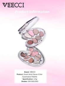 VEECCI Palet eyeshadow 7 warna yang cantik dan menawan, tahan lama dan anti luntur, berkilauan seperti mutiara, eyeshadow multiwarna, nuansa alami, cocok untuk pelajar, harga terjangkau, ideal untuk Halloween dan acara malam hari. - DO3 Kayu Manis Cokelat - View 9