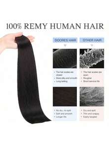 CEXXY #1B Tape In Extensions, 20 Pieces, 100% Real Remy Human Hair, Brazilian Straight Extensions, Skin Weft, Self-Adhesive, Salon-Quality Stick-On For Women - S1B - Xem 5