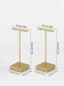 1pc/2pcs Metal T-Shaped Jewelry Display Stand, Ring, Earring, Necklace Jewelry Display Stand, Jewelry Storage Stand, Jewelry Stand Suitable For Wedding And Valentine's Day Gifts, Room Decor - Gold - View 23