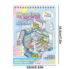 12 张微型风景贴纸套装，包含 12 张宠物贴纸、8 张场景卡和 2 张参考图像，用于模拟建模场景和微型房屋 - 彩色 - 查看 11