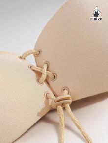 1/2 件加大码隐形聚拢文胸 - 无肩带、露背、自粘式侧翼设计，带抽绳，适合深 V 型胸罩，可重复使用，女士粘性文胸 - 彩色 - 查看 6