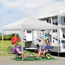 tooluck 10x10 Pop Up Canopy Tent With 3 Removable Sidewalls, Waterproof Portable Easy Up Canopy With Carry Bag, Instant Outdoor Shelter Tents For Parties, Events, Backyard Gatherings, Weddings - 白色 - 查看 7
