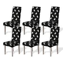 1/2/4/6/100pcs Halloween Print Chair Covers, Cartoon Holiday Atmosphere Decor Dust-Proof Elastic Full Cover Chair Slipcovers For Restaurant, Halloween Decoration, Holiday Party - Multicolor - View 32