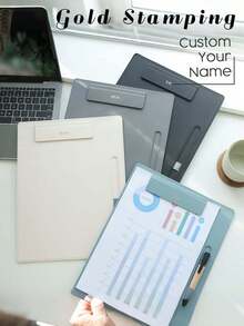 لوحة الكتابة المخصصة - حامل مستندات A4 شخصي مع فتحة قلم ، ملف مؤتمر تنفيذي ، أحرف ذهبية محفورة مخصصة ، من مادة TPU ، منظم دفتر أعمال للمكتب والمدرسة ، تنظيم المكتب | ملف أبيض أنيق | لوحة كتابة قوية ، لوحات كتابة للمدرسة