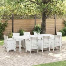 vidaXL Gartentisch Weiß 250 x 100 x 73 cm Poly-Rattan