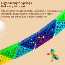 24 块蛇形魔方拼图玩具坚固有趣儿童益智玩具适合男孩和小孩儿童礼物礼盒装万圣节圣诞礼物 - 彩色 - 查看 7