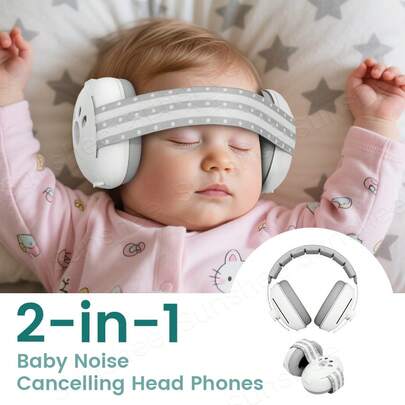 Baby Ear Protection Noise Cancelling Headphones For Babies, 2-In-1 Baby Ear Protection, Baby Travel Essentials For Outdoor