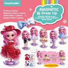 One Set Of Magnetic Quiet Book Girl Princess Dress Up Refrigerator Stickers Funny Dress Up Sticker Cartoon Pictures 3D Three-Dimensional Interesting Gift