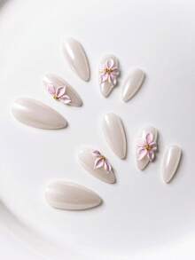 10片装简约百搭渐变椭圆形美甲贴纸 美甲用品 手工按压式美甲 - 彩色 - 查看 6